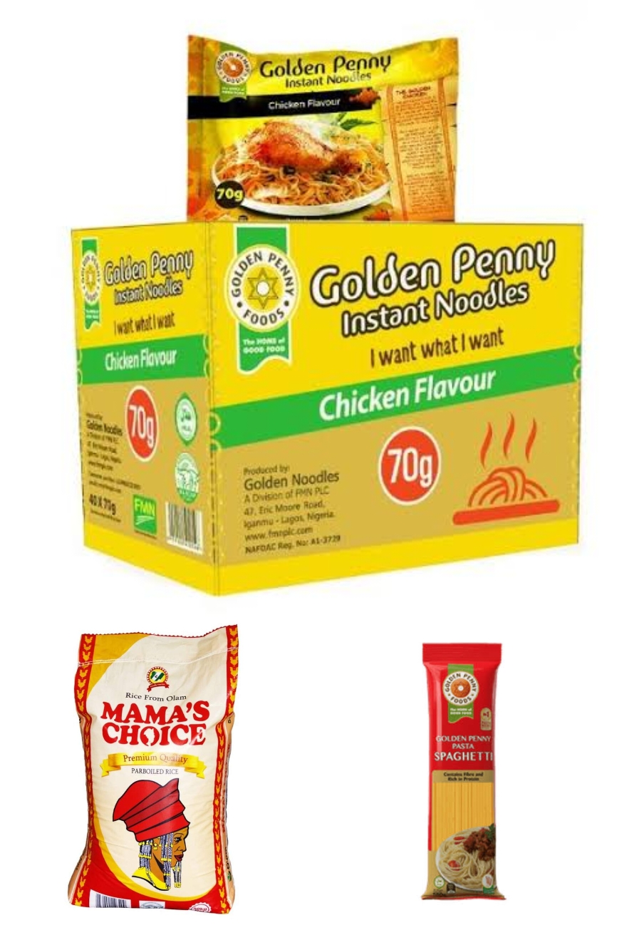 Rice 25kg + golden penny noodles + 1 spaghetti 